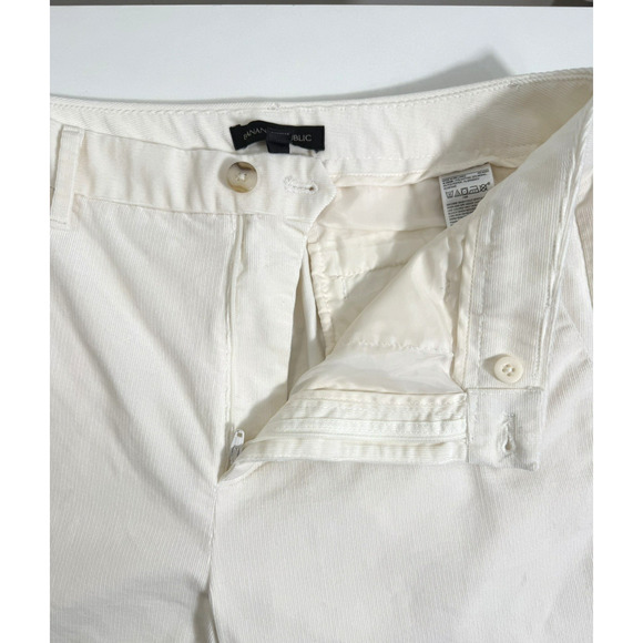 Banana Republic Wide Leg Crop Corduroy Pants Size 10R Ivory Stretch New - Read - Picture 11 of 16